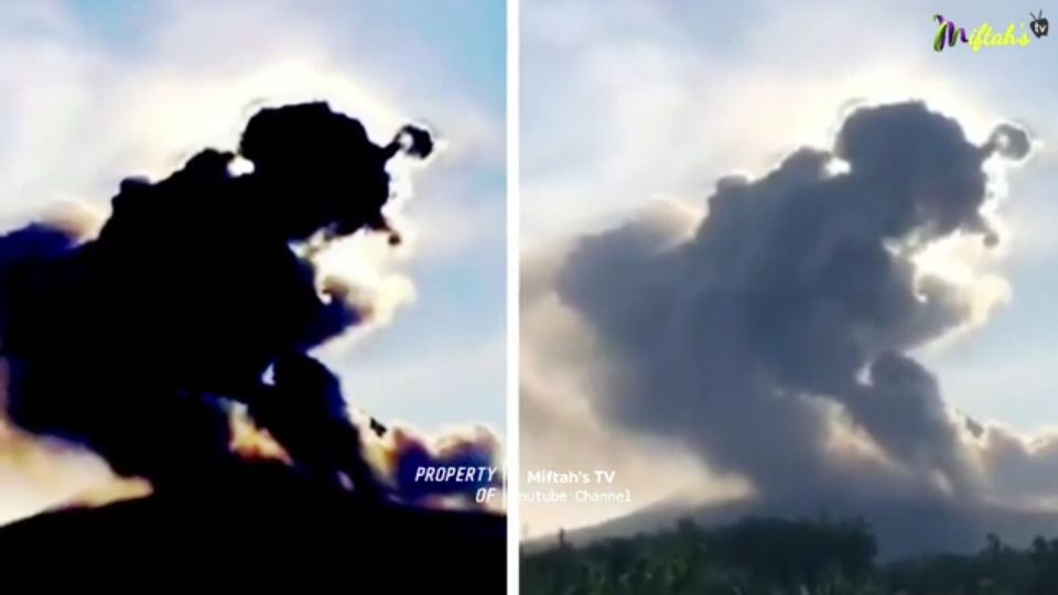 Viral awan erupsi Merapi menyerupai Petruk dalam tokoh pewayangan.