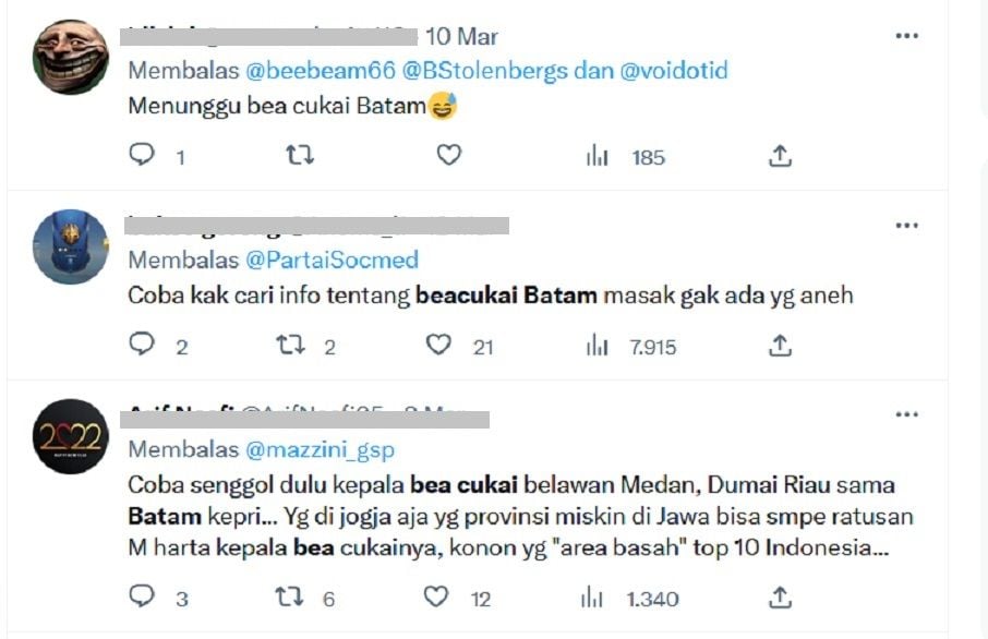 Netizen kaitkan permasalahan harta kekayaan Kepala Bea Cukai Makassar dengan Batam.
