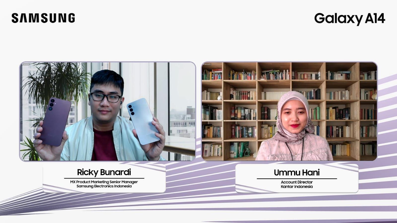 MX Product Marketing Senior Manager, Samsung Electronics Indonesia, Ricky Bunardi (kiri) dan Account Director Kantar Indonesia, Ummu Hani (kanan)