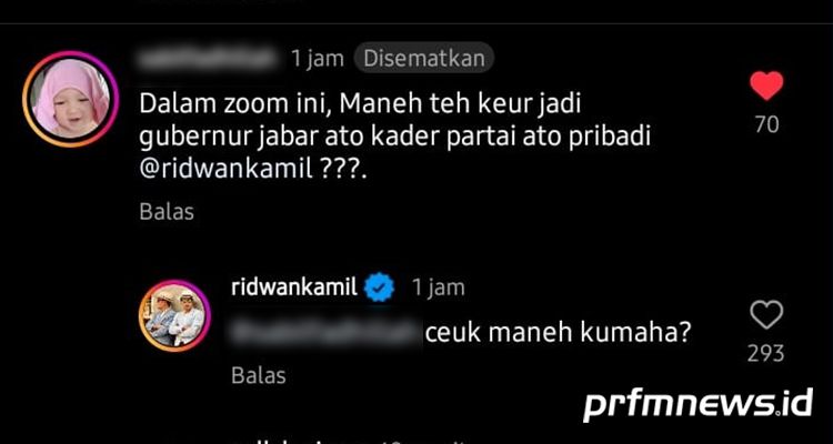 Komentar guru SMK di unggahan Instagram Ridwan Kamil membuat dirinya dipecat dari sekolah.
