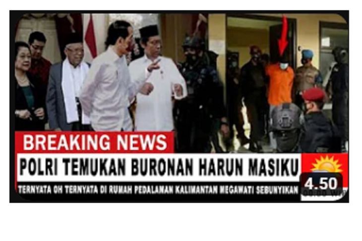 HOAKS - Beredar sebuah video yang menyebut jika Polri telah menemukan keberadaan Harun Marsiku yang bersembunyi di pedalaman Kalimantan.*
