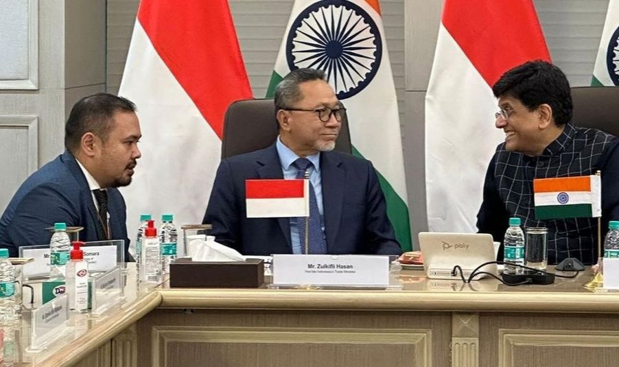 Menteri Perdagangan Indonesia, Zulkifli Hasan saat bertemu Menteri Perdagangan dan Industri India Piyush Goyal 