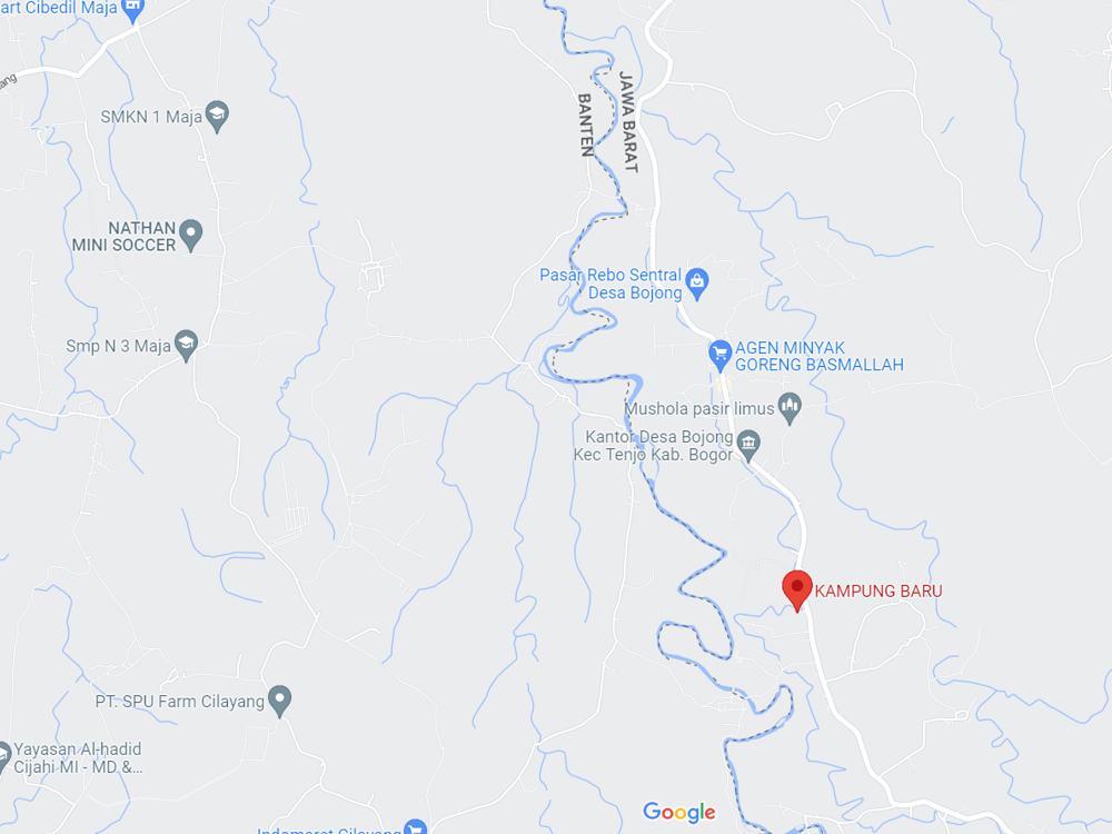 Lokasi penemuan mayat di Kampung Baru, Tenjo, Kabupaten Bogor.
