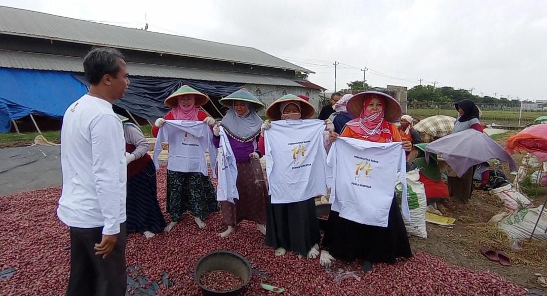 komisi Pemilihan Umum (KPU) Provinsi Jawa Tengah (JATENG) melakukan sosialisali pemilihan umum  (PEMILU) 2024 ke petani bawang merah di Kabupaten Brebes