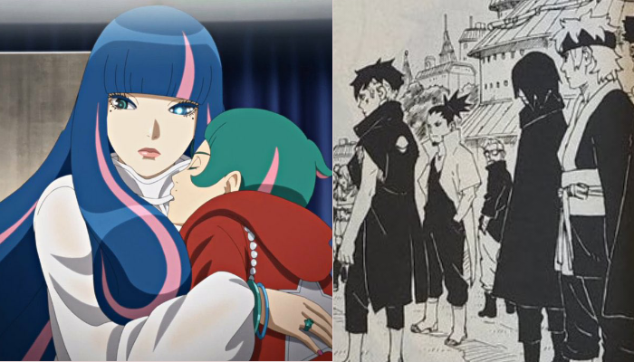 Teori spoiler manga Boruto chapter 79: alasan Sasuke dan Sarada tidak terpengaruh oleh genjutsu 'Dewa' milik Eida. /Kolase foto/Twitter/@shinobifess dan @LorTomo2.