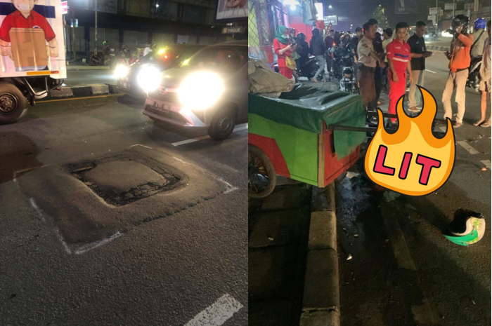 Seorang driver ojek online mengalami kecelakaan tunggal di Jalan KS Tubun, Bogor Utara, Jawa Barat, Kamis (16/3/2023) sekitar pukul 21:30 malam WIB. Korban diduga mengantam jalan berlubang sebelum akhirnya kepala korban menancap di gagang besi gerobak pemulung.