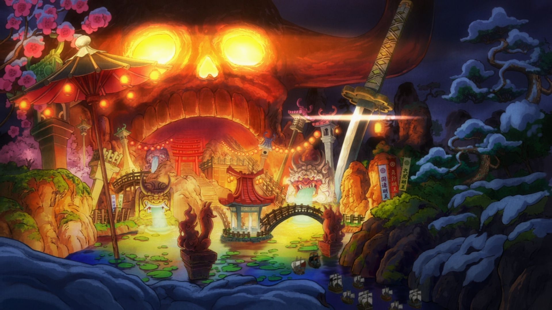 Anime One Piece akan kembali ke Onigashima akhir pekan mendatang setelah jeda yang panjang dan malang. (Toei Animation)