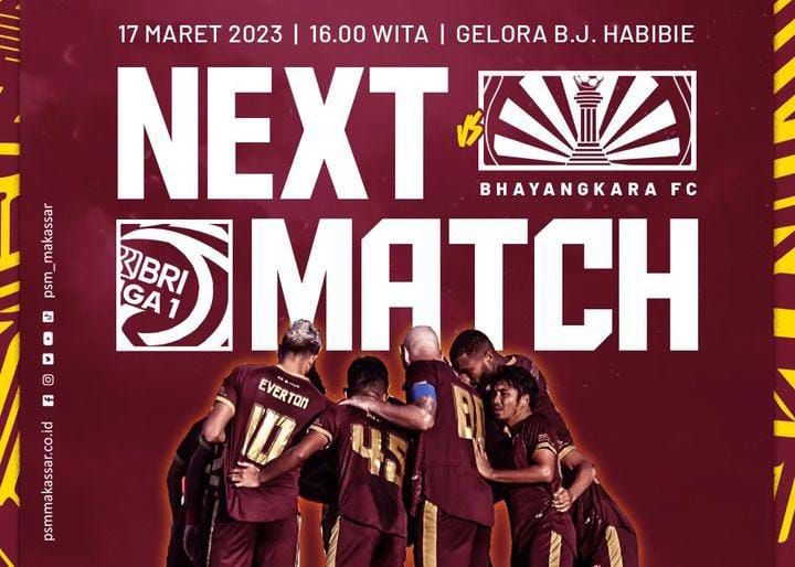 Big Match BRI Liga 1 PSM Makassar vs Bhayangkara FC live di Indosiar, Jumat 17 Maret 2023.