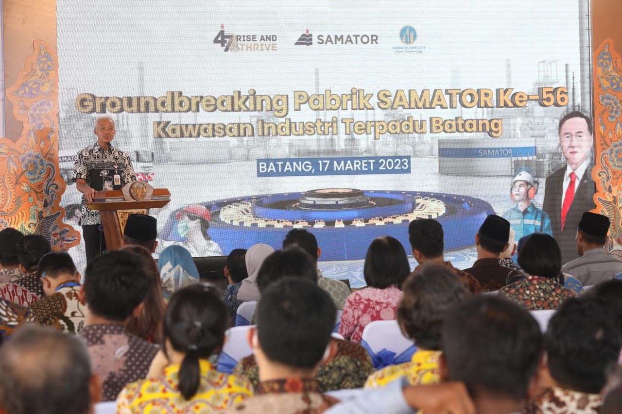 Ganjar Pranowo Hadiri Acara Groundbreaking Pabrik Terbesar Samator di Batang