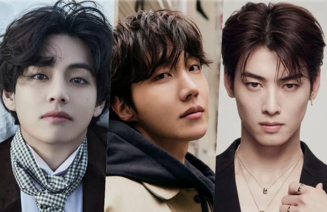 Potret V BTS, J-Hope BTS, dan Cha Eunwoo ASTRO, 3 besar dalam reputasi brand bulan Maret 2023