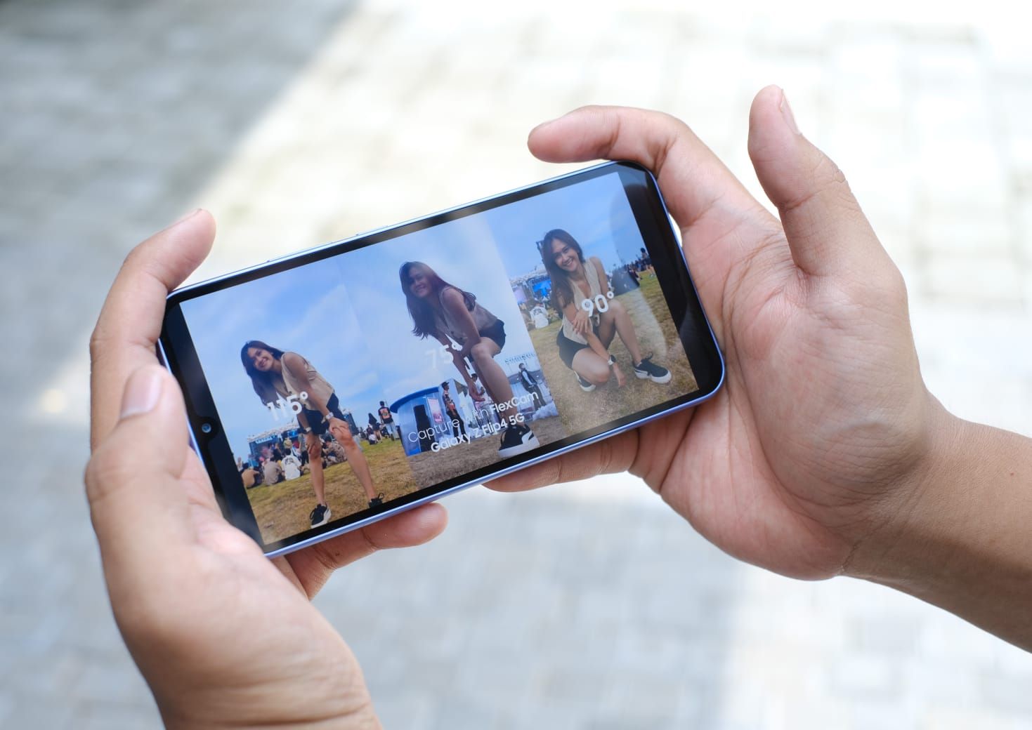 Layar Samsung Galaxy A34 5G dilengkapi fitur Vision Booster dengan level brightness 1.000 nits, layar akan menyesuaikan dengan pencahayaan di sekitar termasuk saat streaming di outdoor
