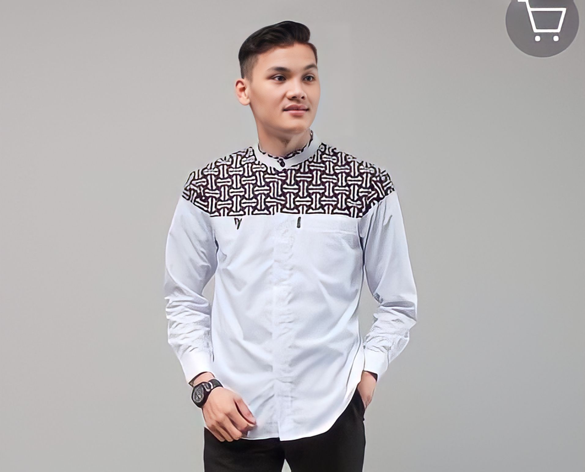 Baju koko original Hilwa motif Falcon kombinasi batik.