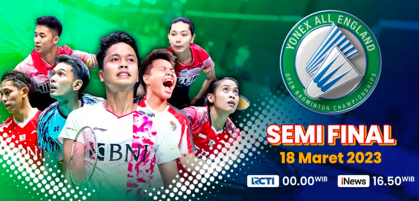 Link Live Streaming RCTI Plus: Semifinal All England 2023, 3 Wakil Indonesia Tanding Lawan China