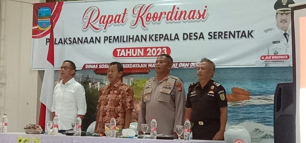 Rapat koordinasi Pilkades Serentak 2023 Kabupaten Pangandaran, Kamis 16 Maret 2023.*/kabar-priangan.com/istimewa