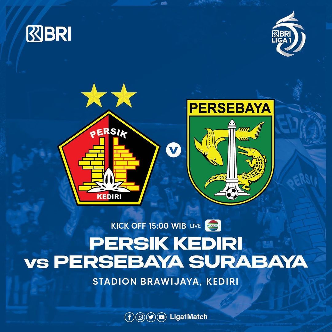 2 link live streaming Persik Kediri vs Persebaya Surabaya sore ini. Cek ini cara nonton gratis laga Persik Kediri vs Persebaya Surabaya.