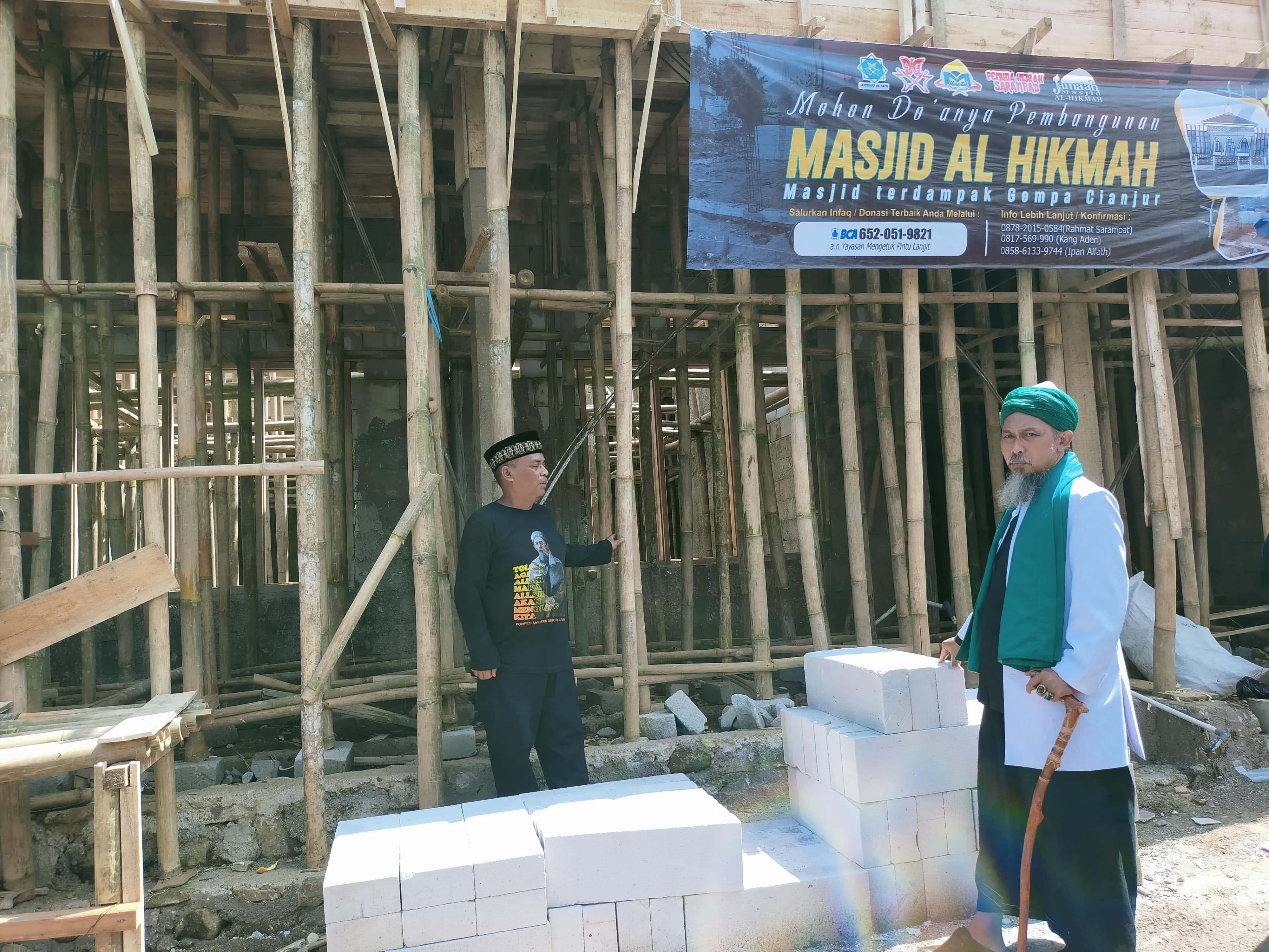 Pembangunan Masjid Al Hikmah pasca gempa bumi Cianjur.