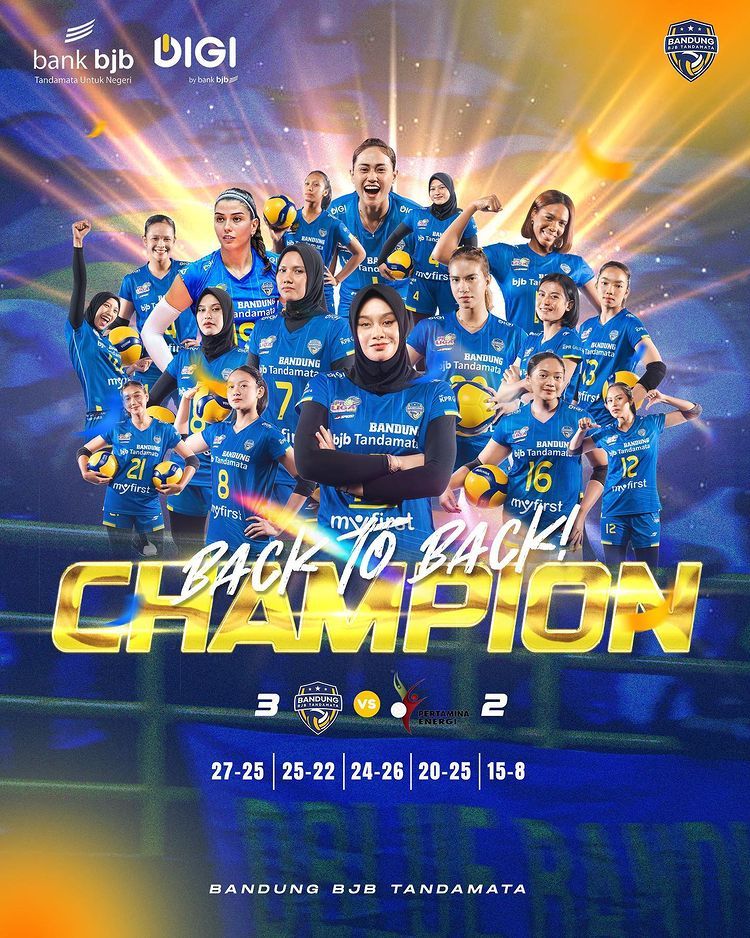 Back To Back Champions, Bandung BJB Tandamata Pertahankan Gelar Juara Proliga 2023 Kalahkan Jakarta Pertamina Fastron
