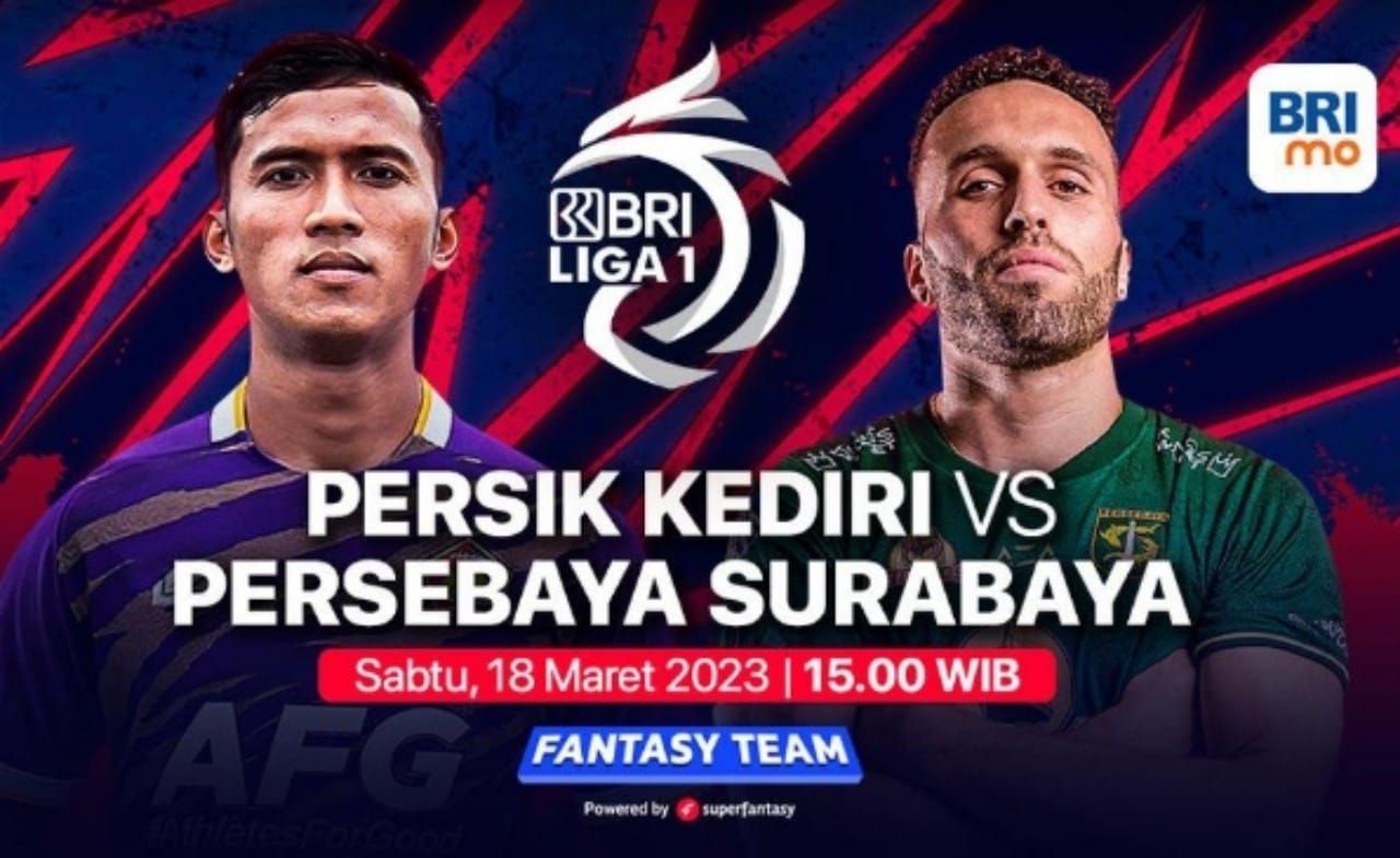 Simak H2H, prediksi skor dan link streaming BRI Liga 1 Persik vs Persebaya pada Sabtu, 18 Maret 2023.