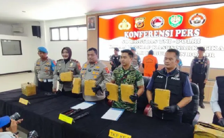 Pengungkapan kasus narkoba di Mapolres Bogor.
