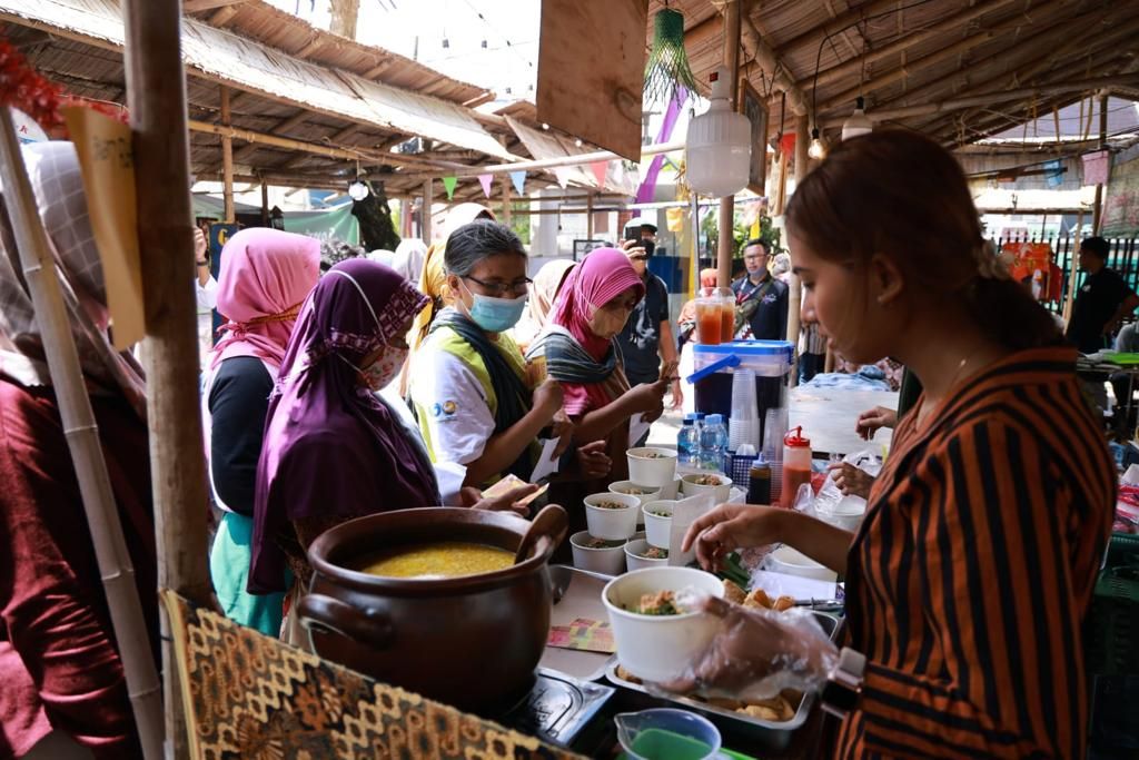 Acara Wiwitan Pasa Pasar Kangen 2023 yang digelar di halaman Mapolda DIY 