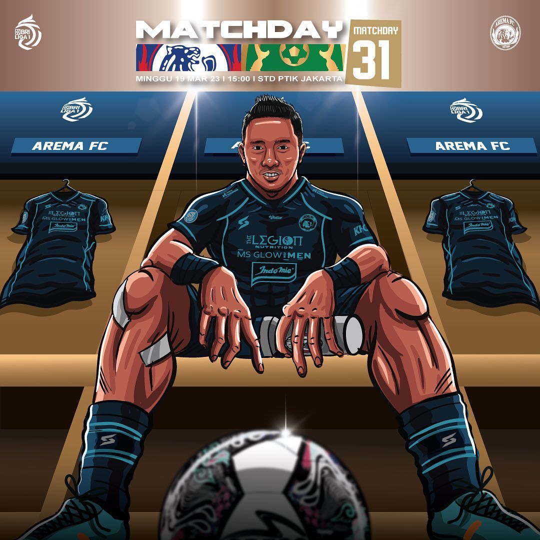 Berikut link live streaming Arema FC vs Persikabo 1973 di Liga 1 hari ini, Minggu, 19 Maret 2023 tayang Indosiar dan TV Online Vidio.