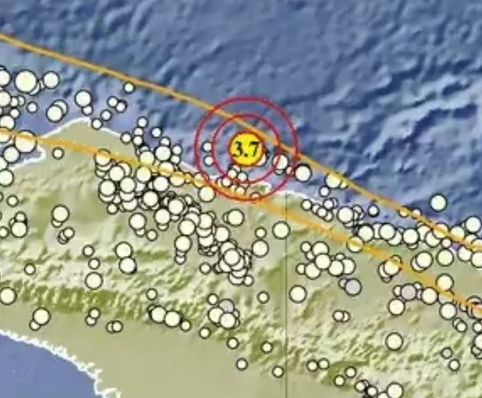 Lokasi gempa bumi hari ini di Jayapura Papua.