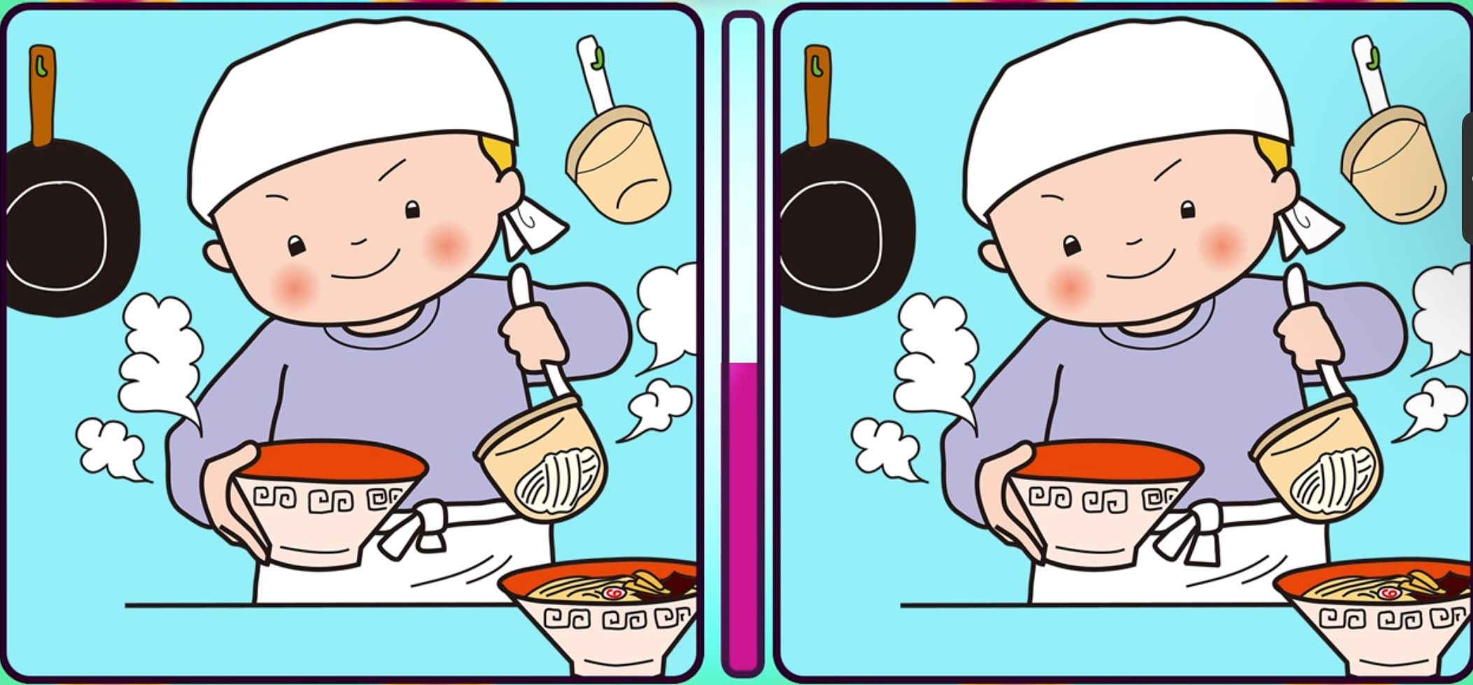 Jika koki handal dalam memasak, maka Kamu harus handal dalam menemukan perbedaan gambar koki ramen di tes IQ kali ini.