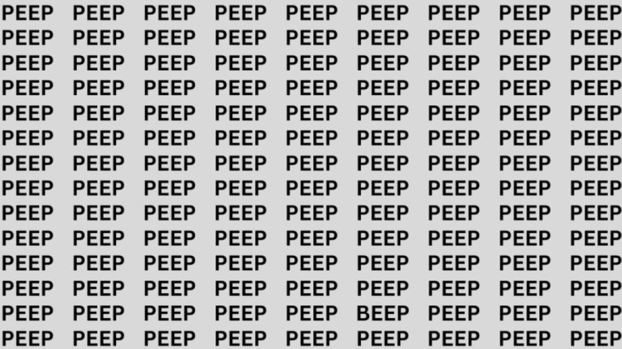 Simak tes ketelitian berikut yang meminta Anda menemukan kata BEEP tersembunyi di antara PEEP dalam gambar. 
