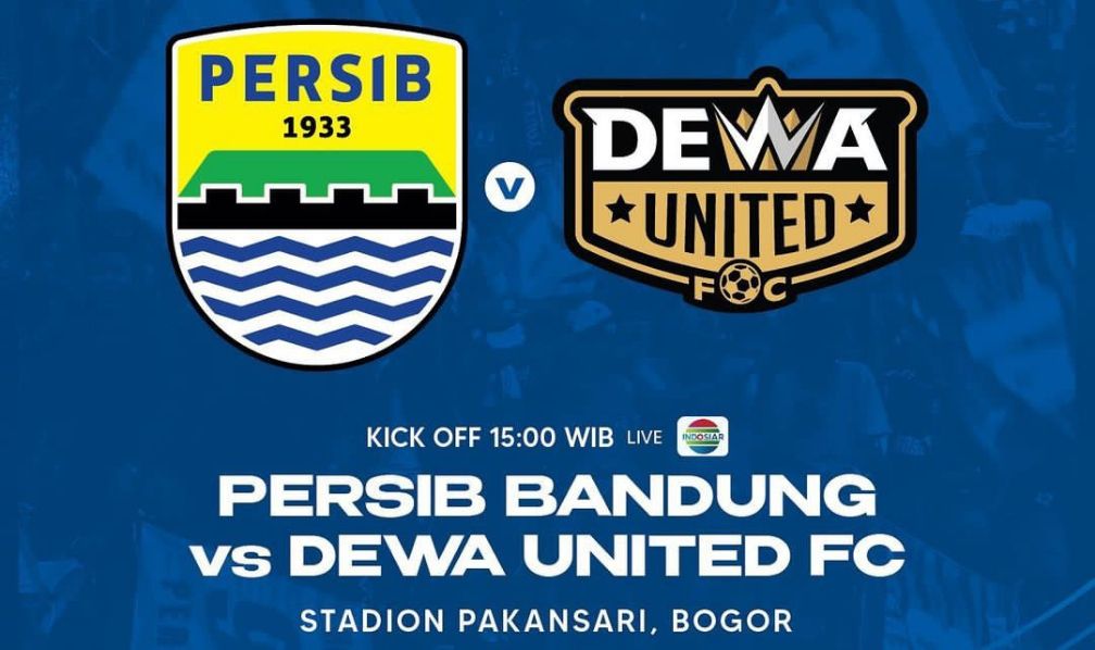 Link live streaming INDOSIAR Persib Bandung vs Dewa United BRI Liga 1 siaran langsung hari ini 20 Maret 2023 pukul 15:00 WIB, line up, H2H.