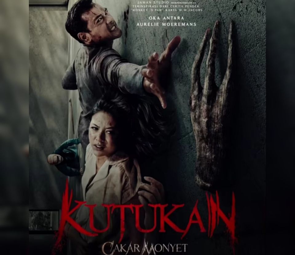 Poster Film Kutukan Cakar Monyet, dibintangi Oka Antara dan Aurelie Moeremans/Tangkapan Layar/Instagram @jamanstudio