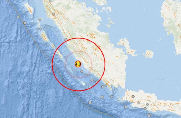 Gempa terkini berkekuatan 4.9 Magnitudo mengguncang Bengkulu