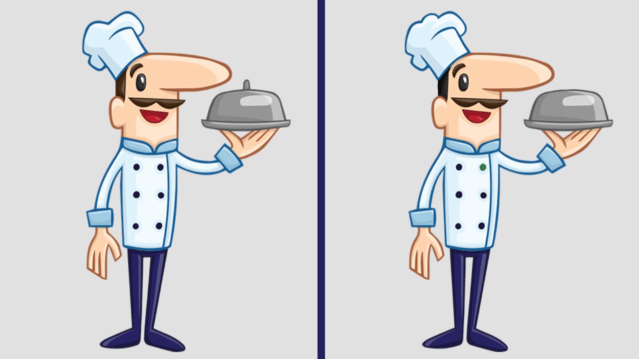 Tes IQ: cari 4 perbedaan pada gambar koki yang akan menyiapkan makanan.