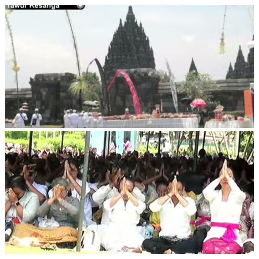 Upacara Tawur Agung di pelataran Candi Prambanan menjelang Hari Raya Nyepi