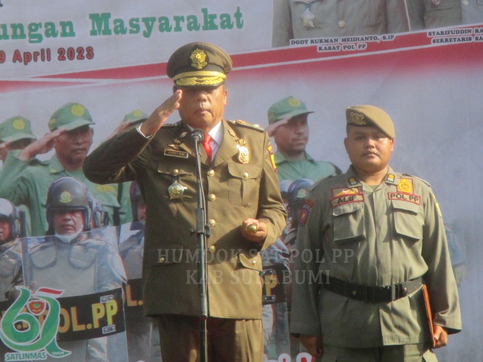 Peringati HUT ke 73 dan 61 Satlinmas, Satpol PP Dukung Investasi Masuk Kabupaten Sukabumi