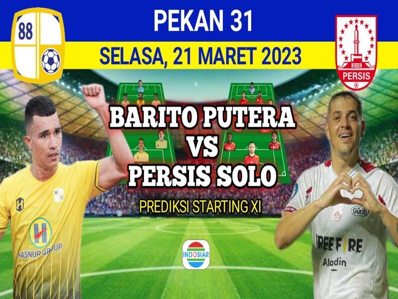 Ilustrasi Pertandingan Sepak Bola Barito Putera vs Persis Solo
