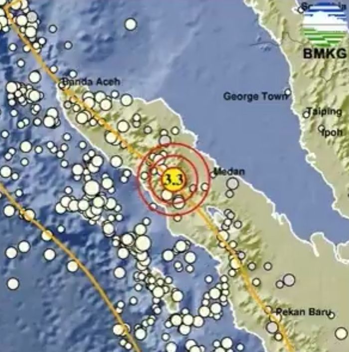 Lokasi Gempa Bumi terkini terjadi di Kutacane Aceh Tenggara.