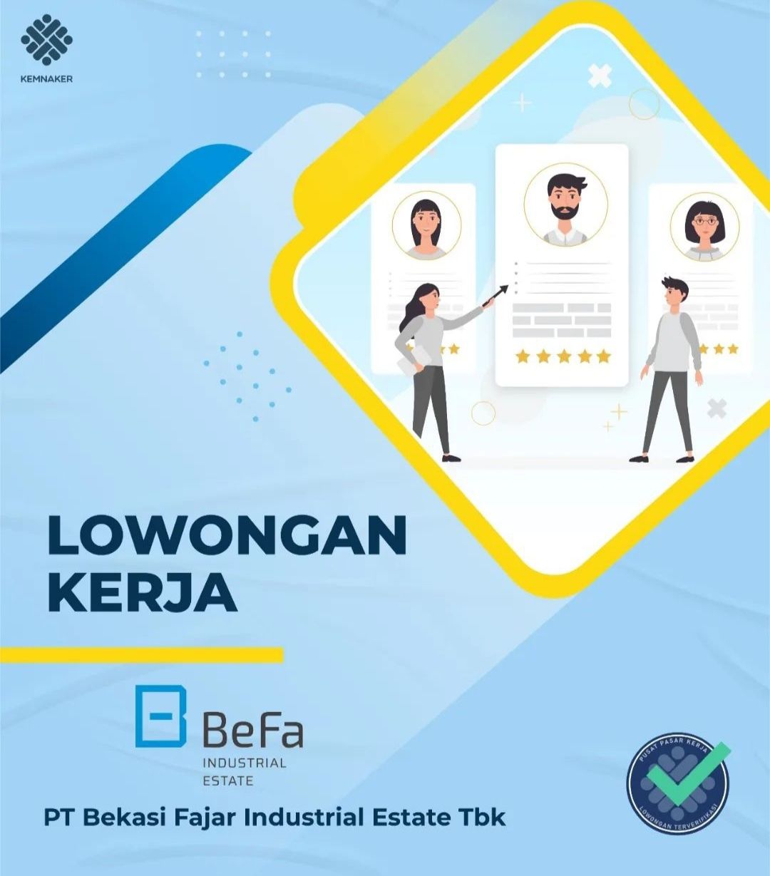 Lowongan Kerja S1 di PT Befa Industrial Estate Tbk, Cek Syarat Dan Cara Daftarnya