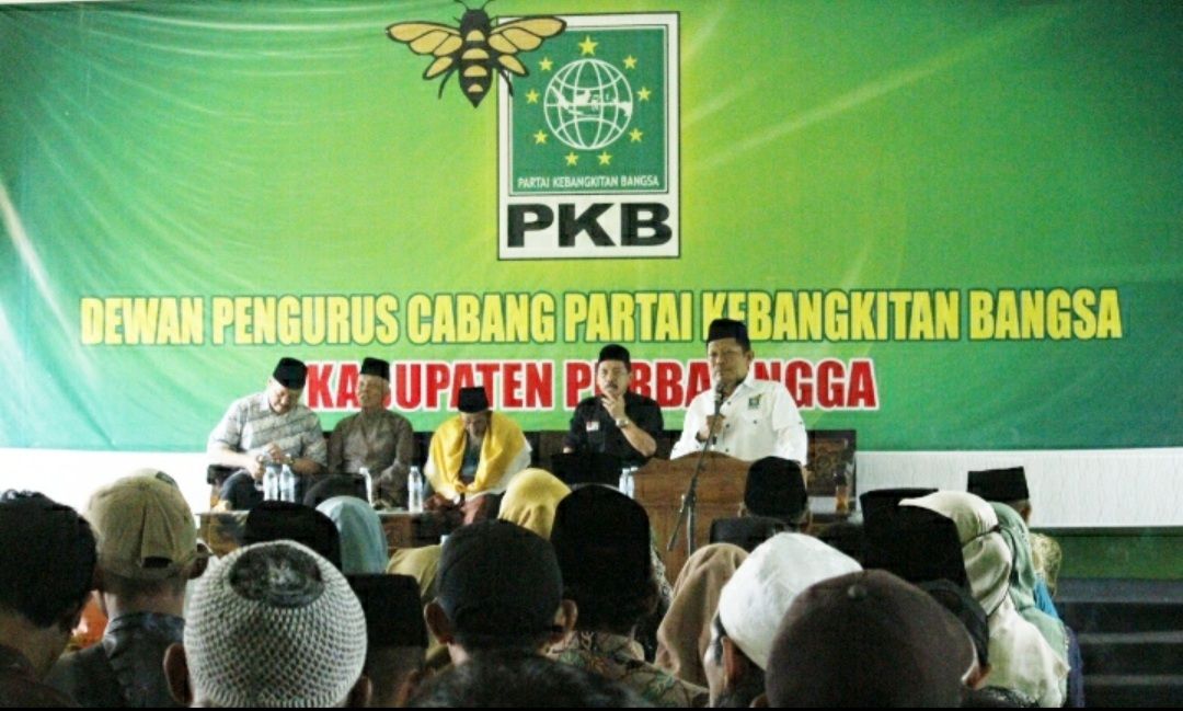Ketua DPC PKB Purbalingga Mukhlis saat acara silaturahmi menyambut bulan suci Ramadhan, Rabu 22 Maret 2023.