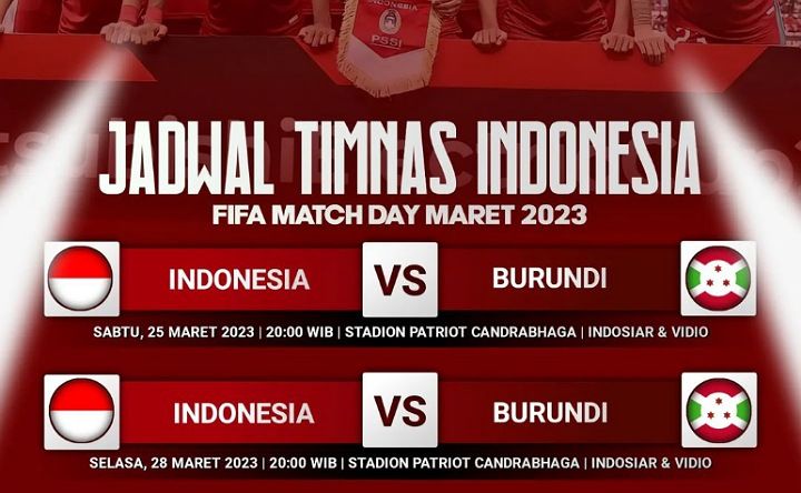 Timnas Indonesia vs Timnas Burundi di FIFA Match Day 2023.