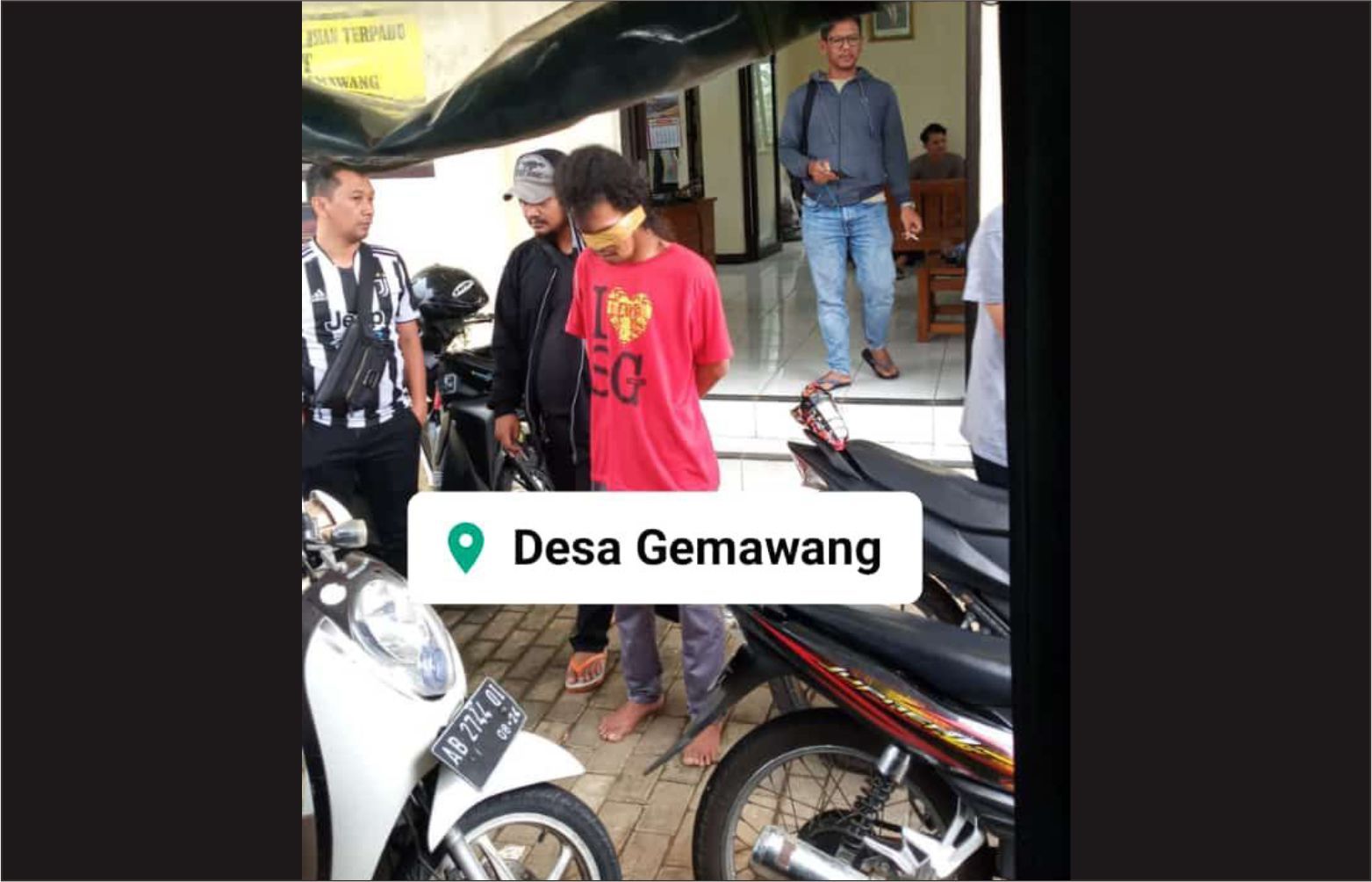 Pelaku mutilasi di Sleman, Heru Prastiyo saat diringkus pertama kali oleh pihak kepolisian di lokasi persembunyiaannya di Kecamatan Gemawang, Kabupaten Temanggung. 