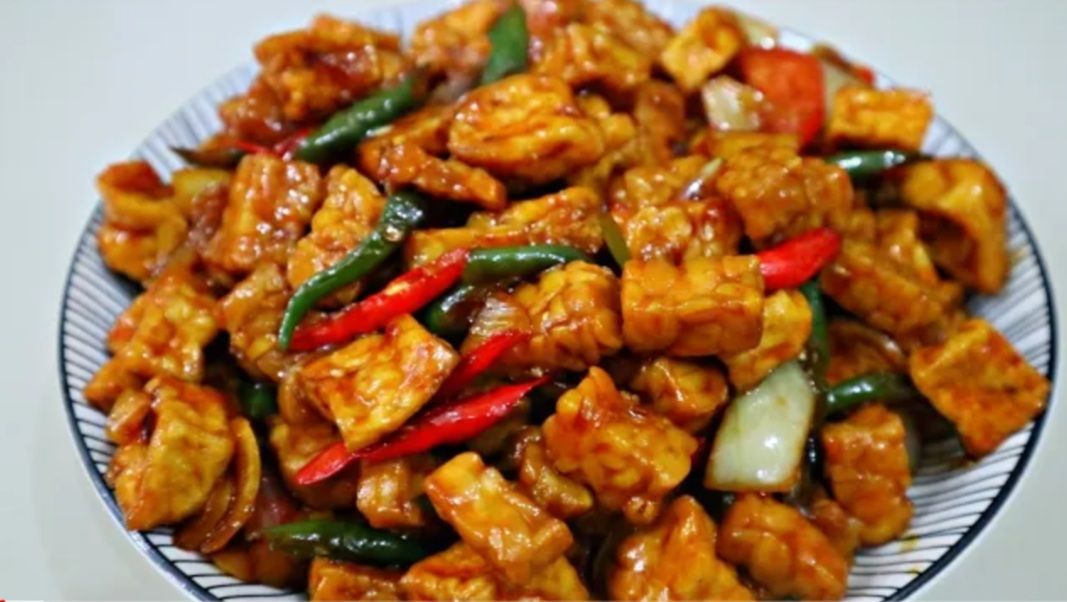 tumis tempe saus tiram 