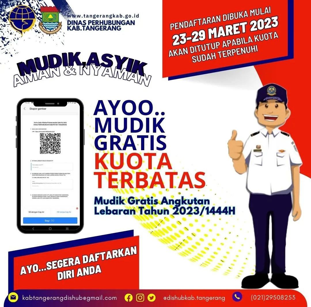 Pemkab Tangerang Gelar Mudik Gratis Ke 12 Kota Di Pulau Jawa Bagi 1.450 Warga 