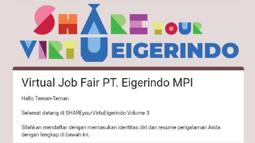 Job Fair EIGER 2023, ini posisi pekerjaan, jadwal, dan link pendaftaran bursa kerja secara daring dan gratis.