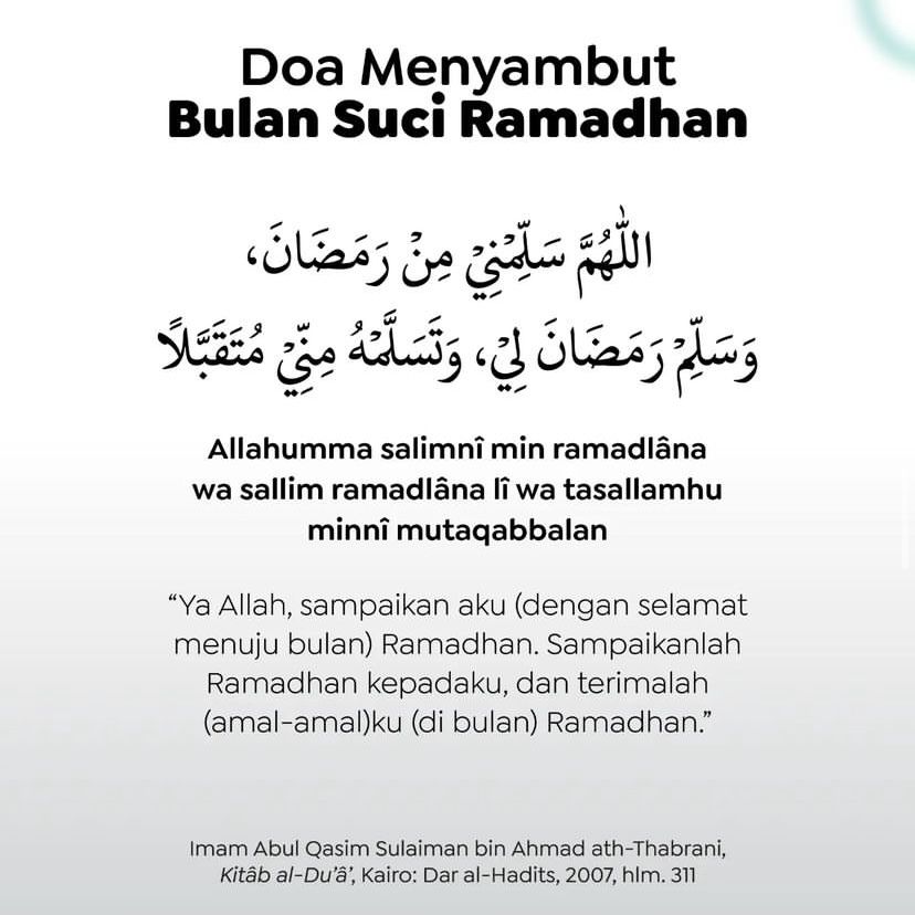Doa menyambut bulan Ramadhan