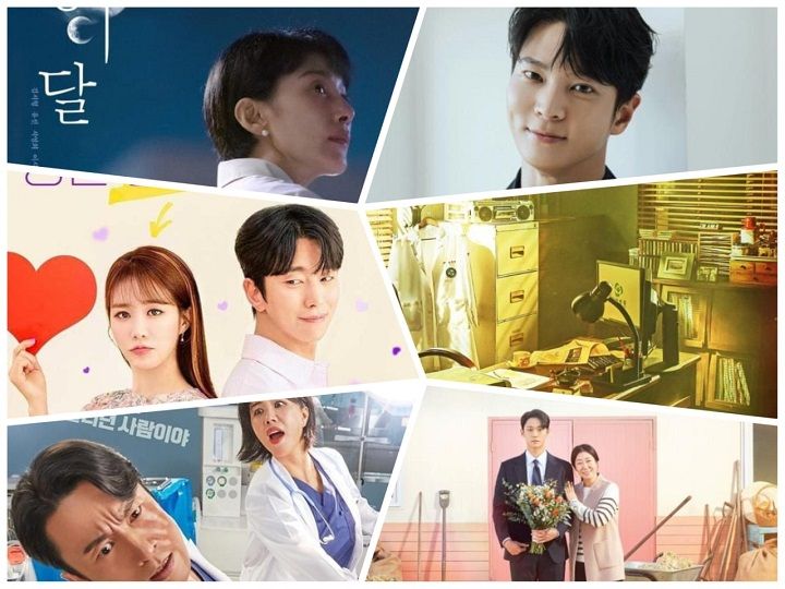 Kolase foto 6 Drama Korea yang akan tayang di Bulan April ada Dr Romantic 3 hingga The Good Bad Mother