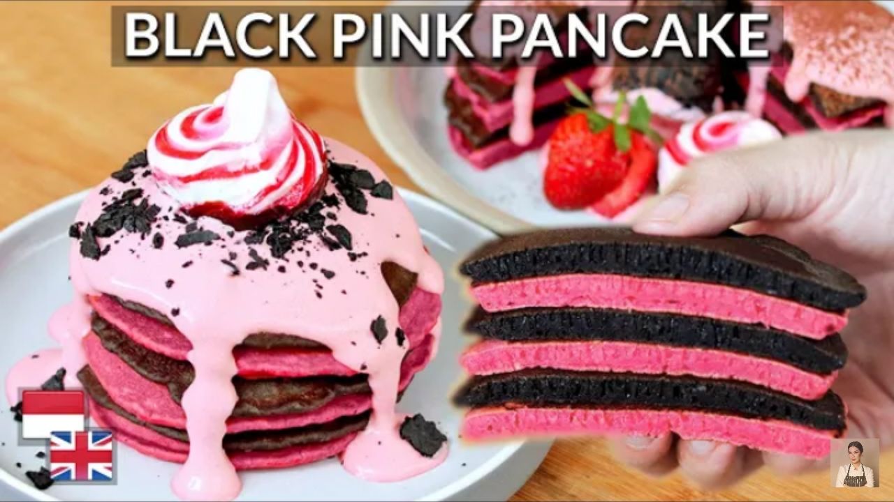 Resep black pink pancake ala Devina Hermawan