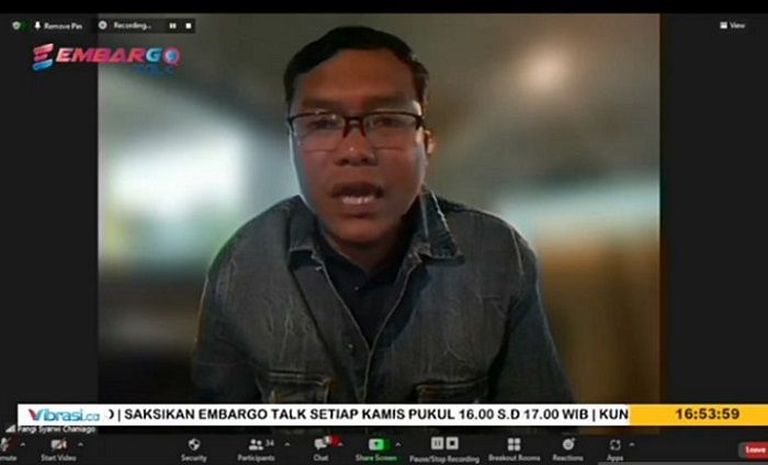 Pengamat politik Pangi Syarwi Chaniago, dalam Embargo Talk Episode 5 bertajuk “Menerka Strategi Koalisi Megawati”, dipantau lewat kanal YouTube Vibrasi di Jakarta, Kamis 23 Maret 2023. 