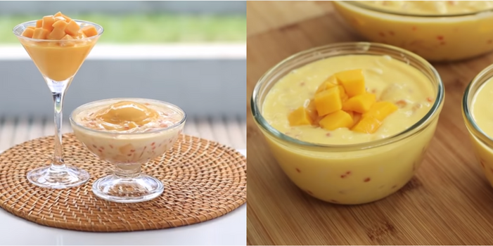 Es santan mangga Hongkong dan dessert mangga sagu.