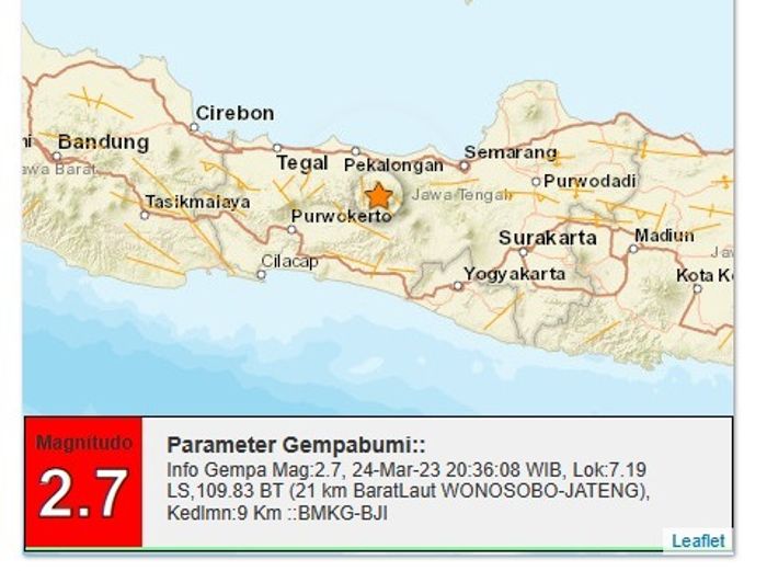 Gempa 2,7 Magnitudo guncang Wonosobo dan sekitarnya