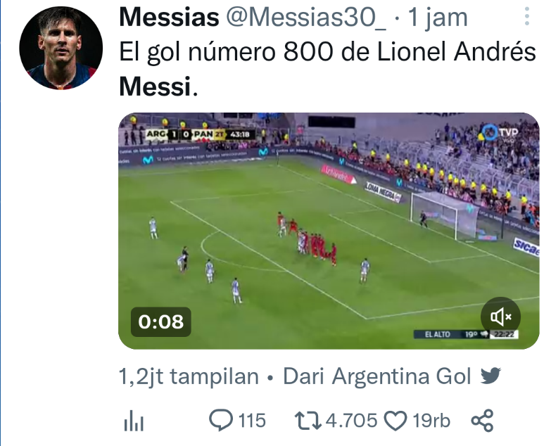Messi Trending, Video Gol ke-800 Lewat Tendangan Bebas Viral